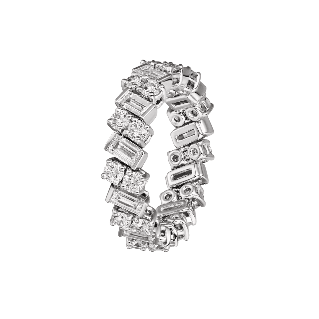 Modern Geometric Diamond Eternity Ring Preview 2