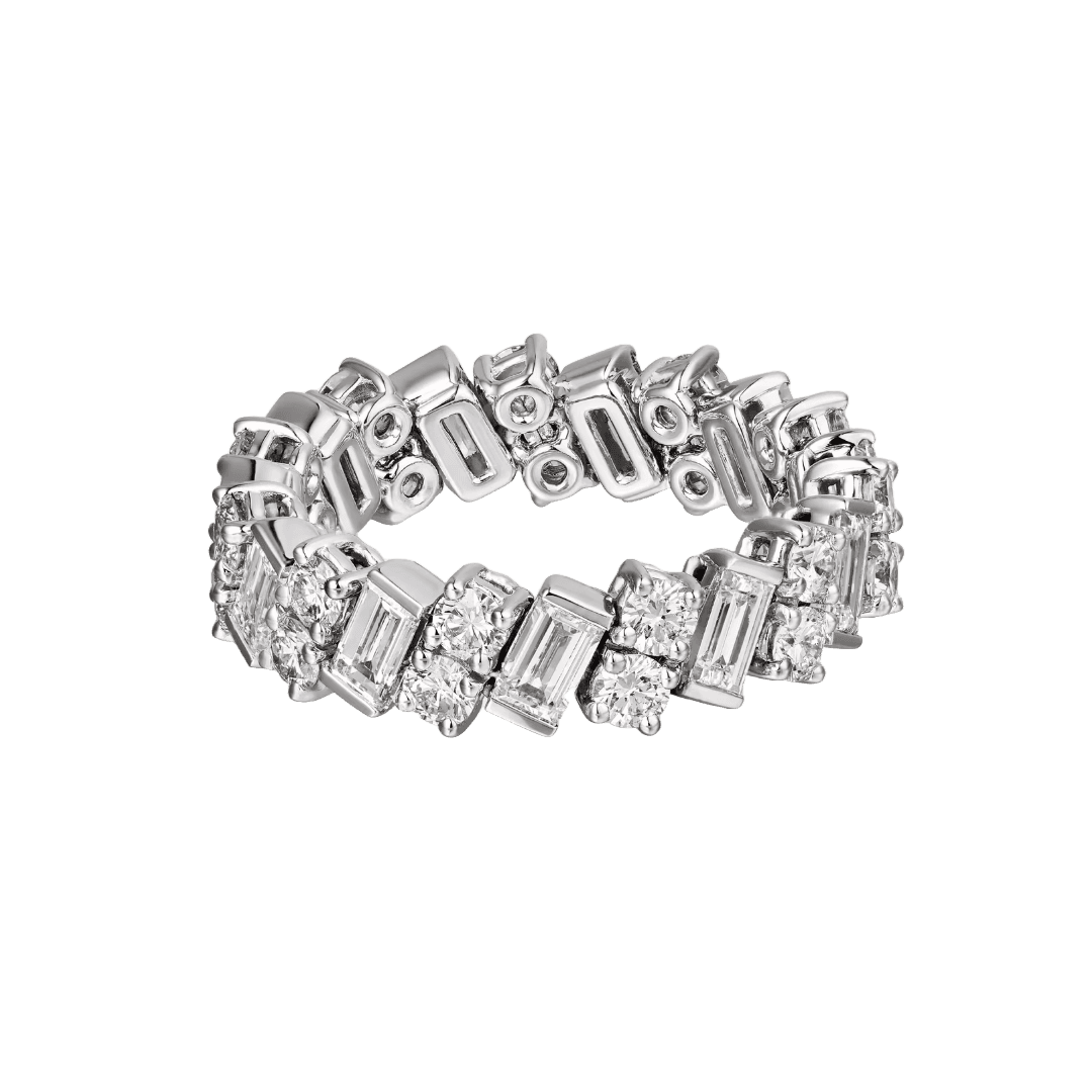 Modern Geometric Diamond Eternity Ring Preview 1