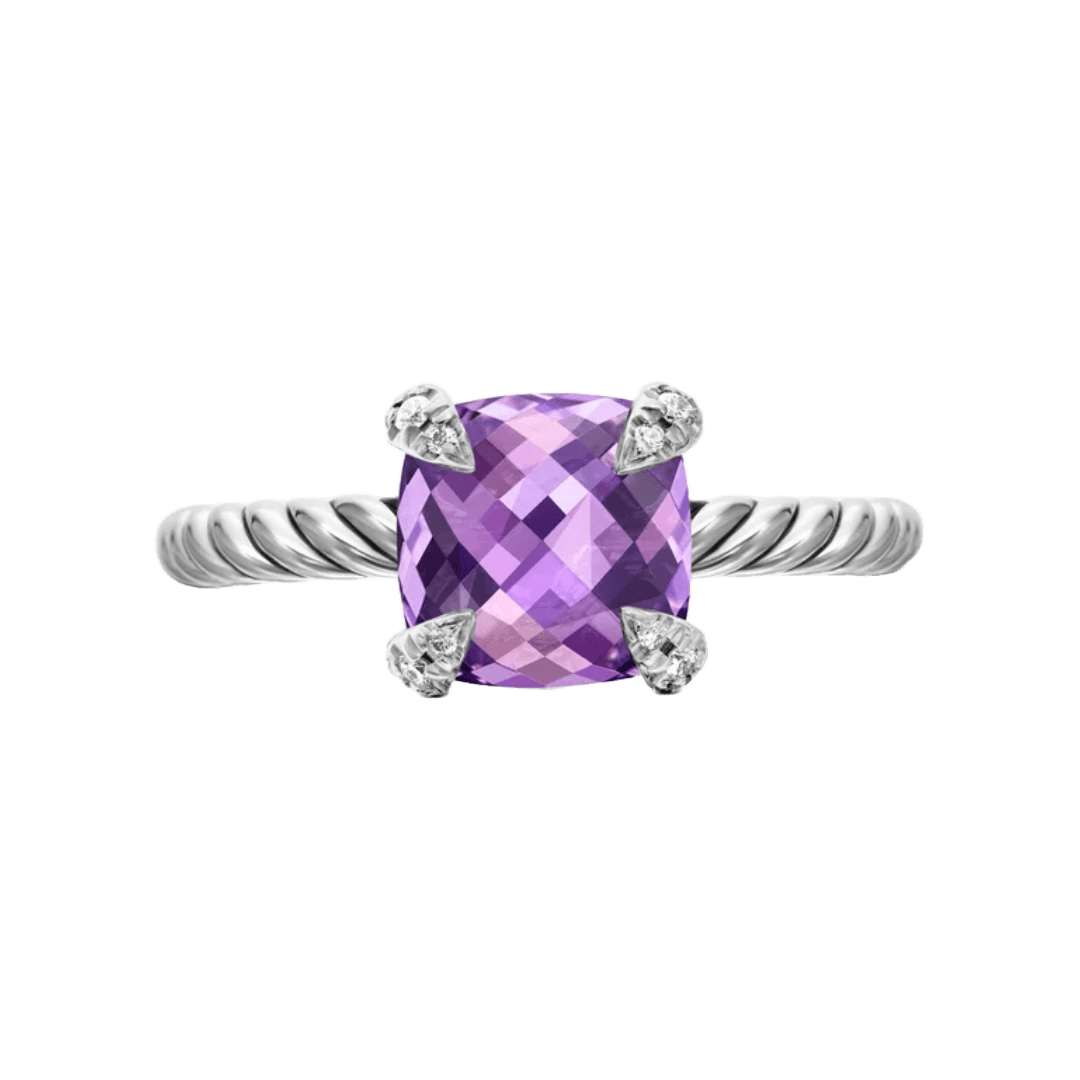 Cushion Amethyst Diamond Ring Preview 3