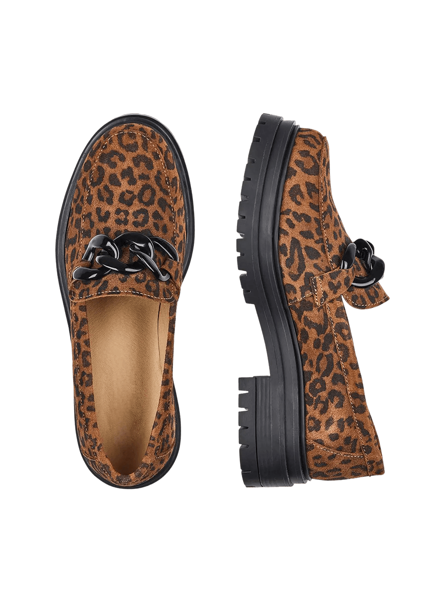 Bold print chunky loafers