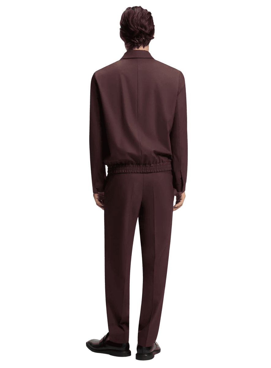 Slim-fit jacket in wool-blend poplin