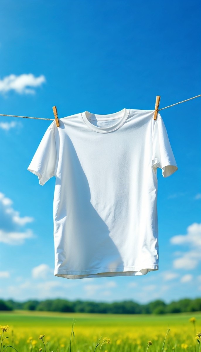 White sweatshirt on clothesline